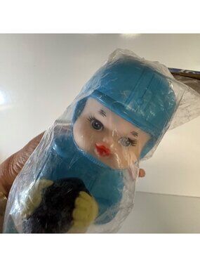 Baby King 1990 Football Player Squeeze Squeaker Toy Original Packaging Vintage
